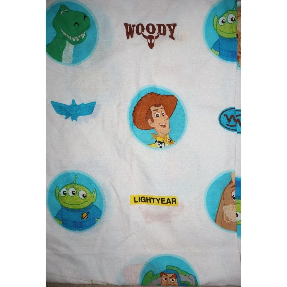 TOY STORY DIsney Pixar Twin Flat Sheet Buzz Woody Alien Slinky Dog 66